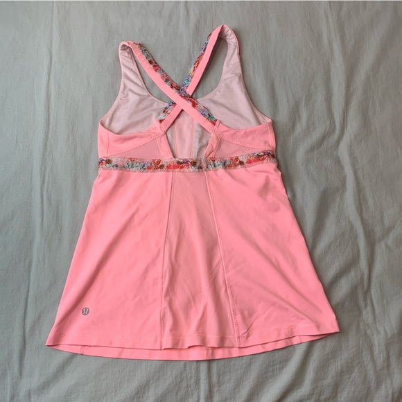Lululemon bright pink and flowers tank size 8 - Picture 5 of 8